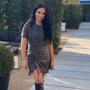 Ruched Side Polka Dot Dress